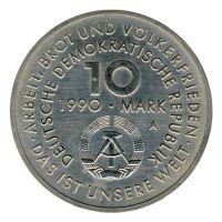 DDR 1990 J.1637 10 Mark 100 Jahre 1.Mai vz-st
