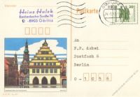 DDR 1990 Mi-Nr. P109/01 o Goethe-Schiller-Denkmal 