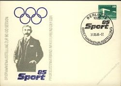 DDR Nr. PP018 C1/006a SSt. Briefmarkenausst. zur 90. IOC-Session