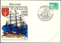 DDR Nr. PP018 C2/021 SSt. 500 Jahre Schiffercompagnie Stralsund