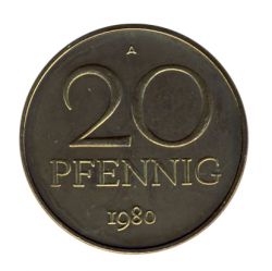 DDR 1980 J.1511b 20 Pf Kursmnze vz
