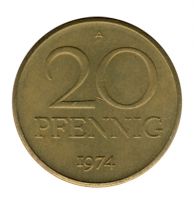 DDR 1974 J.1511b 20 Pf Kursmnze vz