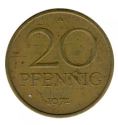 DDR 1972 J.1511b 20 Pf Kursmnze ss