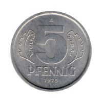 DDR 1978 J.1509 5 Pf Kursmnze vz-st