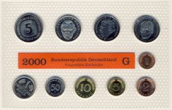 BRD 2000 Kursmünzensatz Prägestätte: G st
