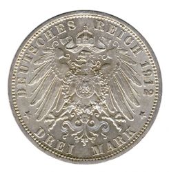 Preussen 1912 A J.103 3 Mark Wilhelm II. (1888-1918) vz-st