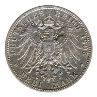 Preussen 1908 A J.103 3 Mark Wilhelm II. (1888-1918) vz