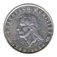 Drittes Reich 1934 F J.358 2 Reichsmark Friedrich Schiller ss