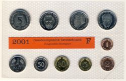 BRD 2001 Kursmünzensatz Prägestätte: F st