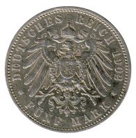 Preussen 1902 A J.104 5 Mark Wilhelm II. (1888-1918) ss