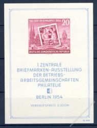 DDR 1954 Mi-Nr. 445B (Block 10) ** Erste Briefmarkenausstellung