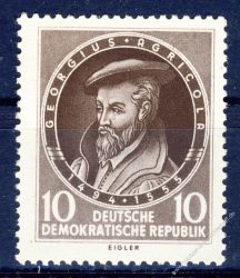 DDR 1955 Mi-Nr. 497 ** 400. Todestag von Georgius Agricola