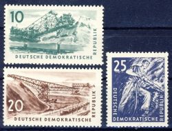 DDR 1957 Mi-Nr. 569-571 ** Kohlebergbau