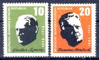 DDR 1957 Mi-Nr. 604-605 ** 1. Todestag von Ramin und Abendroth