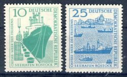 DDR 1958 Mi-Nr. 663-664 ** Bau des Seehafens Rostock
