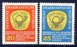 DDR 1959 Mi-Nr. 686-687 ** Konferenz des Post- und Fernmeldewesens