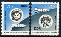 DDR 1963 Mi-Nr. 970-971 ** Gruppenflug der Raumschiffe Wostok 5 und Wostok 6