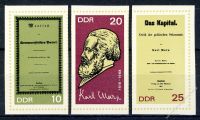 DDR 1968 Mi-Nr. 1365B-1367B ** 150. Geburtstag von Karl Marx
