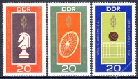DDR 1969 Mi-Nr. 1491-1493 ** Wettkmpfe Schach, Bahnradsport, Volleyball