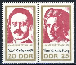 DDR 1971 Mi-Nr. 1650-1651 (ZD) ** 100. Geburtstag von Rosa Luxemburg und Karl Liebknecht