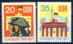 DDR 1971 Mi-Nr. 1691-1692 ** 10 Jahre Berliner Mauer