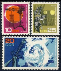 DDR 1968 Mi-Nr. 1343-1345 ** 75 Jahre Meteorologisches Hauptobservatorium Potsdam