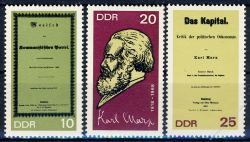 DDR 1968 Mi-Nr. 1365A-1367A ** 150. Geburtstag von Karl Marx