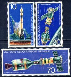DDR 1975 Mi-Nr. 2083-2085 ** Sowjetisch-amerikanisches Raumfahrtunternehmen Sojus-Apollo