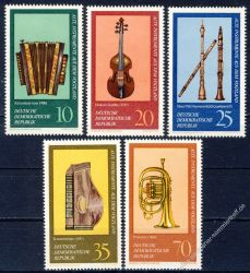 DDR 1977 Mi-Nr. 2224-2228 ** Alte Musikinstrumente