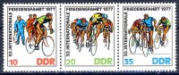 DDR 1977 Mi-Nr. 2216-2218 (ZD) ** Internationale Radfernfahrt fr den Frieden