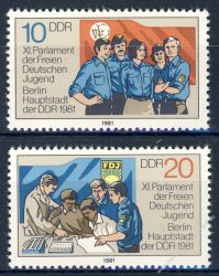 DDR 1981 Mi-Nr. 2609-2610 ** Parlament der Freien Deutschen Jugend