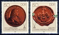 DDR 1982 Mi-Nr. 2671-2672 ** 300. Geburtstag von Johann Friedrich Bttger