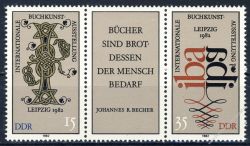 DDR 1982 Mi-Nr. 2697-2698 (ZD) ** Internationale Buchkunstausstellung