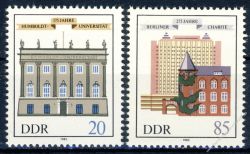 DDR 1985 Mi-Nr. 2980-2981 ** 175 Jahre Humboldt-Universitt zu Berlin, 275 Jahre Charit Berlin