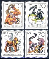 DDR 1986 Mi-Nr. 3019-3022 ** 125 Jahre Dresdner Zoo