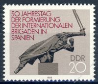 DDR 1986 Mi-Nr. 3050 ** 50. Jahrestag der Formierung der Internationalen Brigaden in Spanien