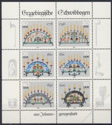 DDR 1986 Mi-Nr. 3057-3062 (Klb) ** Erzgebirgische Schwibbogen