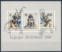 DDR 1988 Mi-Nr. 3193-3195 (Block 95) ** Leipziger Herbstmesse