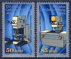 DDR 1989 Mi-Nr. 3252-3253 ** 100 Jahre Carl-Zeiss-Stiftung