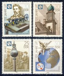 DDR 1990 Mi-Nr. 3332-3335 ** 125 Jahre Internationale Fernmeldeunion