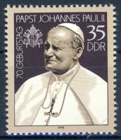 DDR 1990 Mi-Nr. 3337 ** 70. Geburtstag von Papst Johannes Paul II.