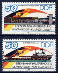 DDR 1986 Mi-Nr. 3052-3053 ** Erffnung der Eisenbahnfhrverbindung zwischen Mukran und Klaipeda