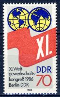 DDR 1986 Mi-Nr. 3049 ** Weltgewerkschaftskongress