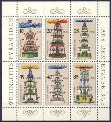 DDR 1987 Mi-Nr. 3134-3139 (Klb) ** Weihnachtspyramiden aus dem Erzgebirge