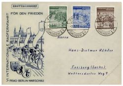 DDR 1953 FDC Mi-Nr. 355-357 ESt. Internationale Radfernfahrt fr den Frieden