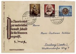 DDR 1953 FDC Mi-Nr. 344-353 ESt. 70. Todestag von Karl Marx