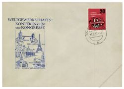 DDR 1957 FDC Mi-Nr. 595 ESt. Weltgewerkschaftskongress