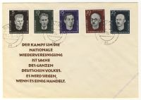 DDR 1958 FDC Mi-Nr. 635-639 ESt. Nationale Gedenksttten