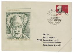 DDR 1962 FDC Mi-Nr. 925 SSt. 100. Geburtstag von Gerhart Hauptmann