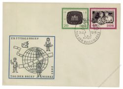 DDR 1962 FDC Mi-Nr. 923-924 SSt. 10 Jahre Deutscher Fernsehfunk; Tag der Briefmarke